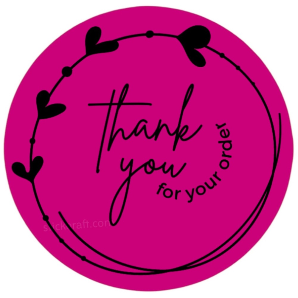 Pack of 100 Stickers 2in thank you for your order Stickers Packaging Supplies - Picture 6 of 13